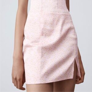 Zara satin floral skirt